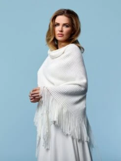 Poirier Gebreide Stola Ivoor S 161 -Poirier S161 002 03