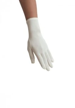 Poirier Korte Handschoenen Bruid Wit Ivoor Zwart 1131