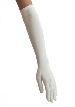 Poirier Halflange Handschoenen Bruid Wit Ivoor Zwart 1135