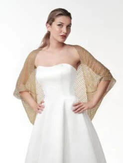 Poirier Metallic Jasje Stola Goud Zilver Rose S141 7 Poirier Metallic Jasje Stola Goud Zilver Rose S141 -Poirier s141 stola goud jasje poirier