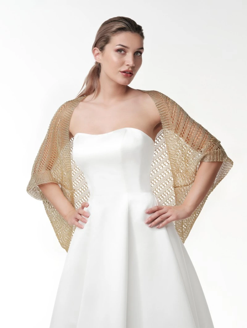 Poirier Metallic Jasje Stola Goud Zilver Rose S141 5 Poirier Metallic Jasje Stola Goud Zilver Rose S141 - Afbeelding 3