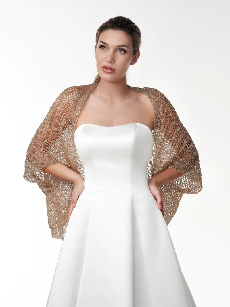 Poirier Metallic Jasje Stola Goud Zilver Rose S141 4 Poirier Metallic Jasje Stola Goud Zilver Rose S141 - Afbeelding 2