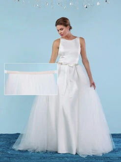 Poirier Afneembare Tule Overrok Met Parel Ceintuur S305