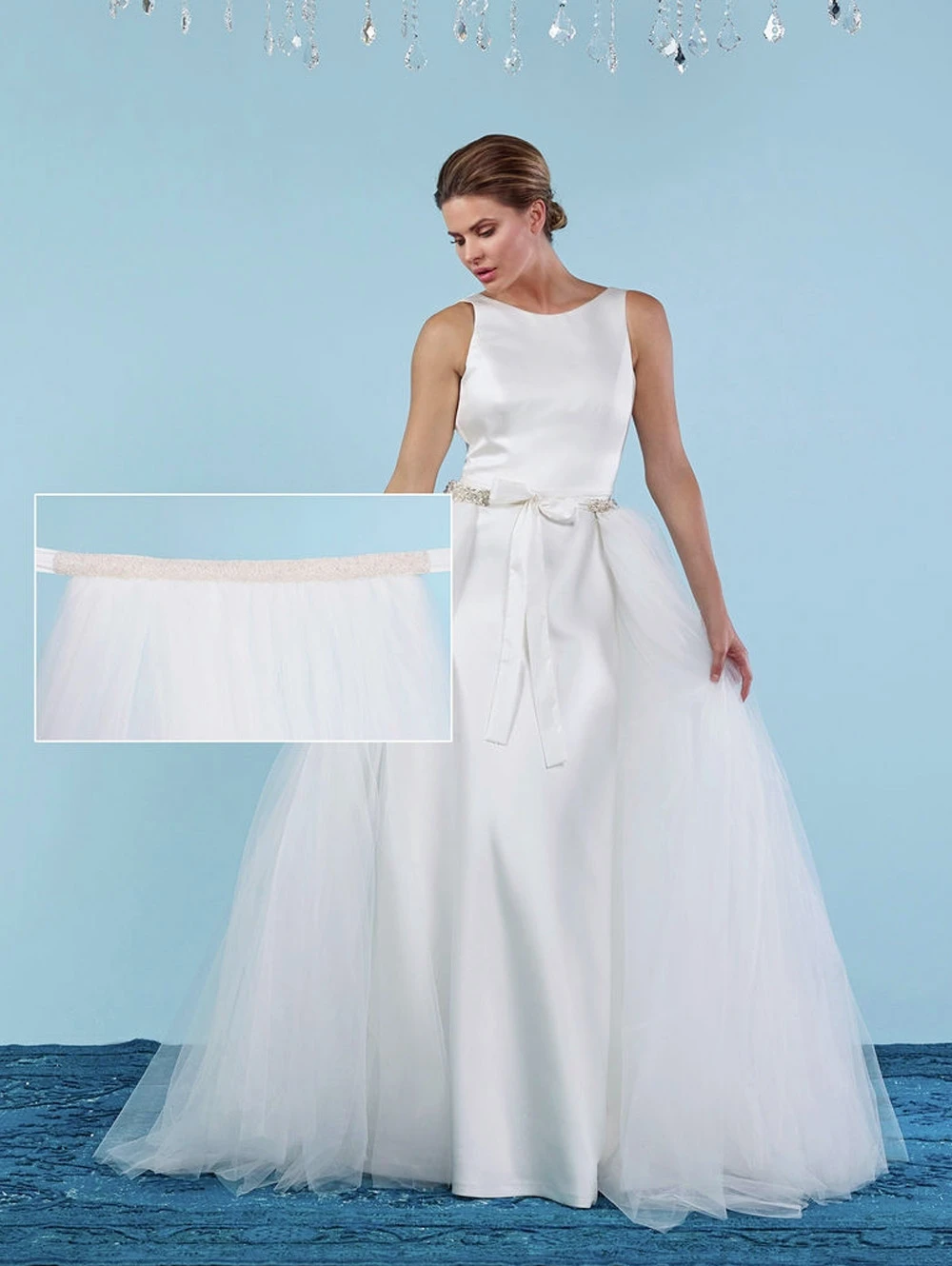 Poirier Afneembare Tule Overrok Met Parel Ceintuur S305 3 Poirier Afneembare Tule Overrok Met Parel Ceintuur S305